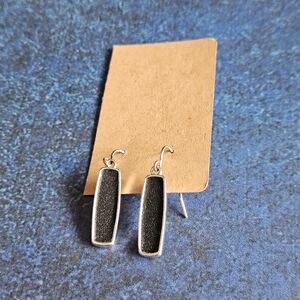 Elegant Black and Silver Drop Earrings